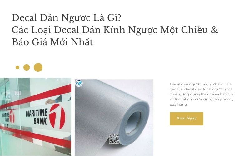 Decal Dán Ngược Là Gì? Các Loại Decal Dán Kính Ngược Một Chiều &amp; Báo Giá Mới Nhất